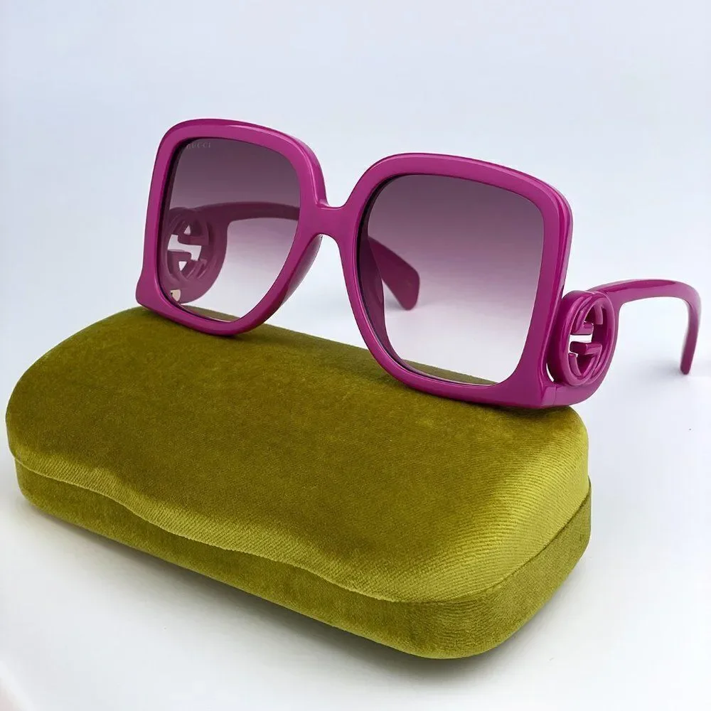 NEW Gucci GG1326S 004 Fuchsia Violet Gradient Oversized Square Women Sunglasses